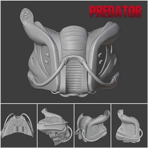 predator - city hunter rebreather mask game cosplay helmet alien xenomorph facehugger armor 3D print model - Mito3D