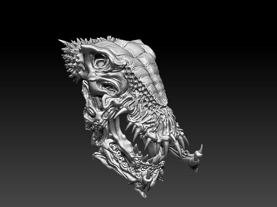 depredador 2 cráneo trofeo Arte ciudad cazador extraterrestre figura 3D print model - Mito3D