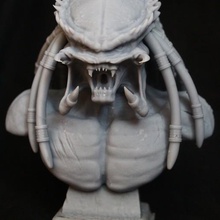 predator bust art dreadlocks high poly high-poly sla dlp ugly face 3d print model - Mito3D