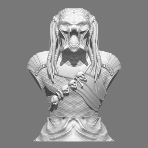 predator bust 3d baskı montaj heykelcik oyun Avcılar inanılmaz fantezi stl büstü avcı 3D print model - Mito3D