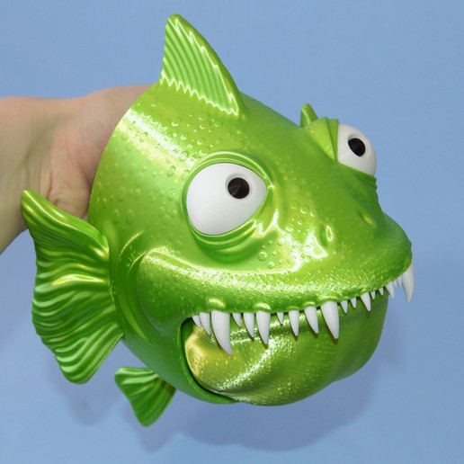 yırtıcı balık ev şeker vazo baskı placescience tek parça fishy akıllı tasarımcı deniz sugarbowl hareketli parçalar <url> kinetik oyuncak teknoloji mevcut model mekanik mutfak hediye komik eğlenceli sevimli hayvan 3D print model - Mito3D