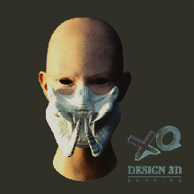 predador máscara cobre a boca arte 3d print model - Mito3D