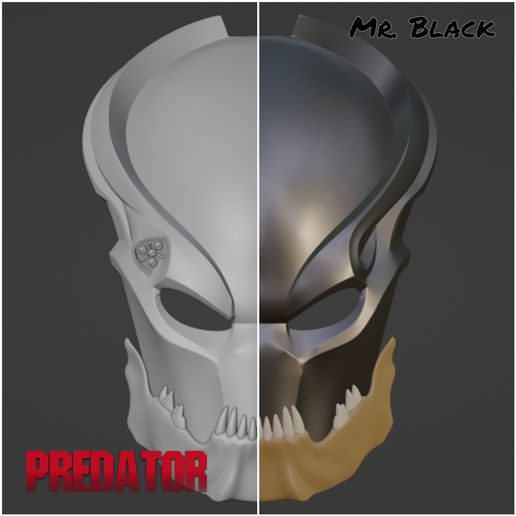 predator mrblack mask game helmet alien facehugger xenomorph cosplay 3D print model - Mito3D