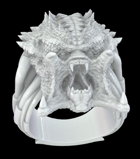 predator ring creature alien gold horror 3d print model - Mito3D