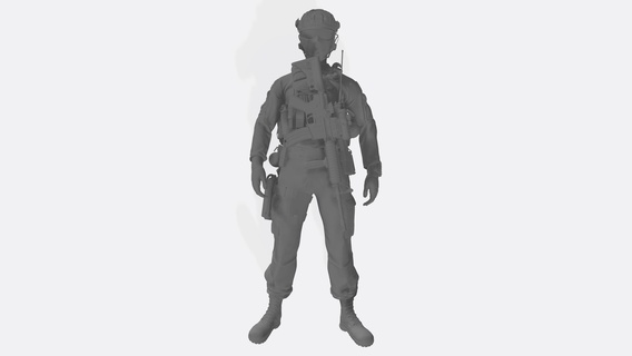 prédateur soldat militaire guerre stl airsoft résine 3d print model - Mito3D