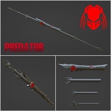 predator spear game helmet mask alien facehugger xenomorph cosplay weapon 3d print model - Mito3D