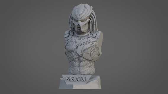 predator ultra-detailed support-free bust 3d model Game game character art movie print poly printable figures 3dprinter 3d print model - Mito3D