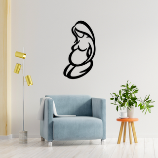 pregnant mom picture table silhouette art love mother mother's day happy ornament reyna female woman beautiful house home 3d print model - Mito3D