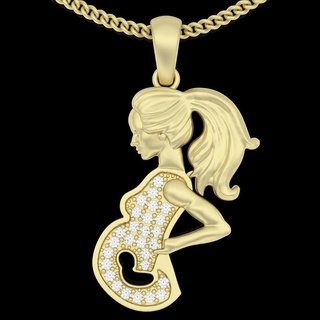 pregnant mom pendant silver gold jewelry printable 3d model trend fashion design zbrush tiger 3d print model - Mito3D