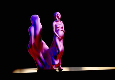 hamile anne heykel gün hediye anneler büst Sanat ev 3d print model - Mito3D