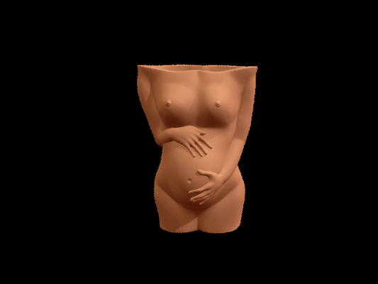 pregnant mother vase home mother's day 10 mom baby children 3d print model - Mito3D