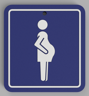 grávida estacionamento pingente placa sinal transito tráfego bebê 3d print model - Mito3D