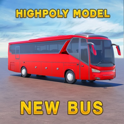 premium high-poly city bus 3d model - realistic detailed mci motor coach quality high poly heavy long car passenger traffic north america canada vehicle scanline 3d print model - Mito3D