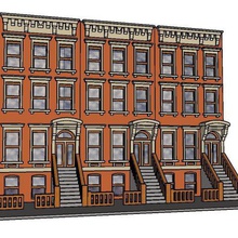 premium escala brooklyn brownstone arquitetura apartamento prédio model railroad 3d print model - Mito3D
