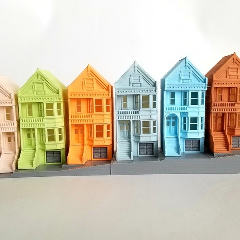 premium ölçekli hanımlar san francisco boyalı mimarlık demiryolu model 3D print model - Mito3D