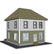 premium-Maßstab prairie farm house Architektur Modell Eisenbahn 3d print model - Mito3D