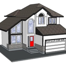 premium escala casa suburbana 3 arquitetura a model railroad 3d print model - Mito3D