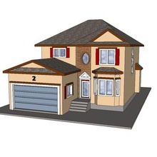 premium scale suburban home 1 architecture house model railroad 3d print model - Mito3D