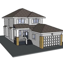 premium-Maßstab suburban home 4 Architektur scale house diorama Modell Eisenbahn 3d print model - Mito3D