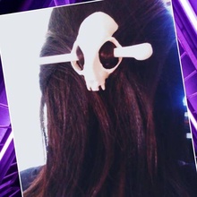 cierre cráneo gato Moda paraca cabello oscuro niña moda calavera pelo regalos 3d print model - Mito3D