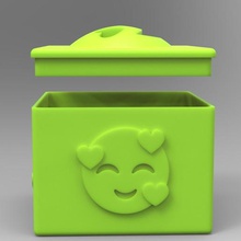 Geschenkbox emoji gadget vorhanden Liebe Geschenk box Schmuck 3d print model - Mito3D