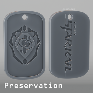 preservation dogtag honkai star rail Game cosplay game talisman accessories amulet medalion dogtad keychain 3d print model - Mito3D