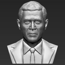 president george bush bust 3d printing ready stl obj art sculpture statue obama merkel figurine miniature putin politcian clinton donald trump 3d print model - Mito3D