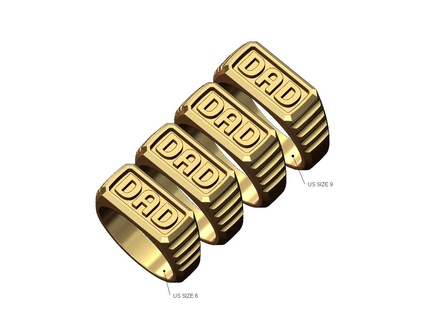presidential link dad signet ring us sizes 6to9 3d print model dad father gents engraving signet jewelry gold silver printable jewellery bling watch luxury ring 3d model 3d printable presidential link dad ring enamel  3d print model - Mito3D