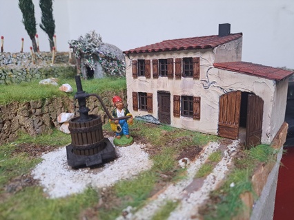 Presser Drücken Kindergarten Brunnen aos Santon Kriegsspiel Frankreich Provence bewährt Ale 28mm 3d print model - Mito3D