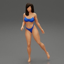 pretty bikini woman standing leg 3d print model