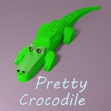 bastante crocodile.home.cute.animal.reptile.statue.sculpture.ornament.mobile.desk.office.fang.faw.alligator.water.support.free.easy.printing 3d print model - Mito3D