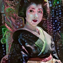 pretty geisha art lithophane 3d print model - Mito3D