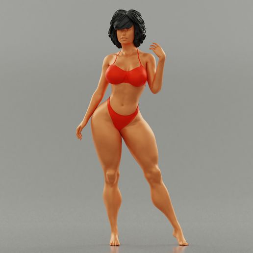 pretty girl beach 3d print model 3D print model - Mito3D