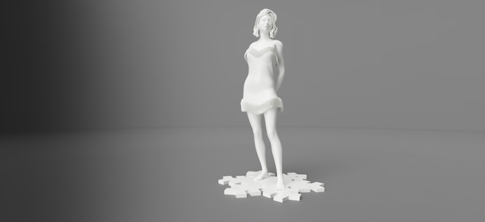 bonita mujer Navidad figurilla Arte hija busto 3d print model - Mito3D