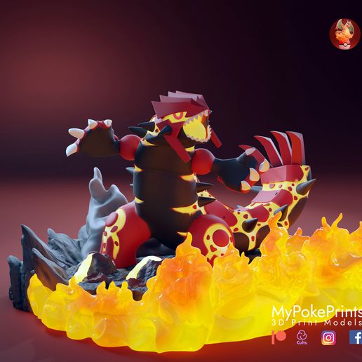 primal groudon - legendary pokemon 3D print model - Mito3D