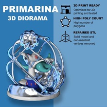 primarina diorama - pokemon oyun popplio kılıç Kalkan ay güneş brionne 3d print model - Mito3D
