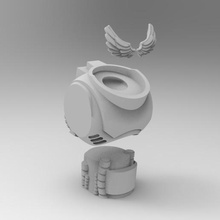 primaris torse blanc jeu 40k les space marines 3d print model - Mito3D