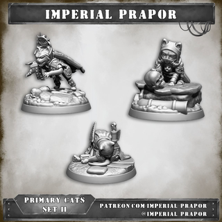 primary cats - set ii Game 42k war hammer miniatures character cat imperium chaos renegate heresy death guard emperor children world eaters 3d print model - Mito3D