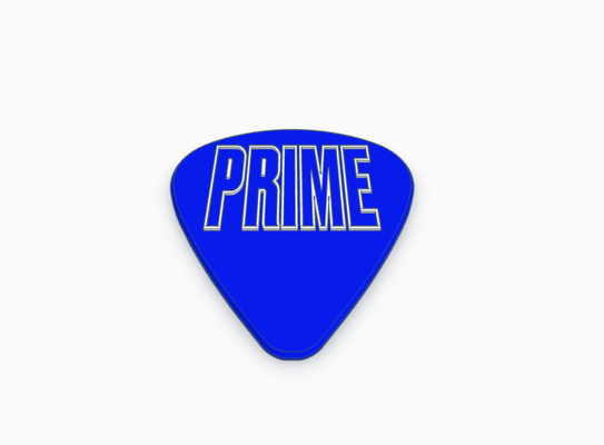 prime guitar pick bass electric acoustic instrument music rock classical pickcard band group collection card 3d print model - Mito3D