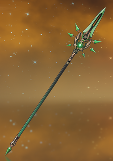 primordial jade winged spear Genshin impacto alado visão anemo jogos cosplay suporte arconte rex lápis lazúli liyue lança xiao mórax adepto 3d print model - Mito3D