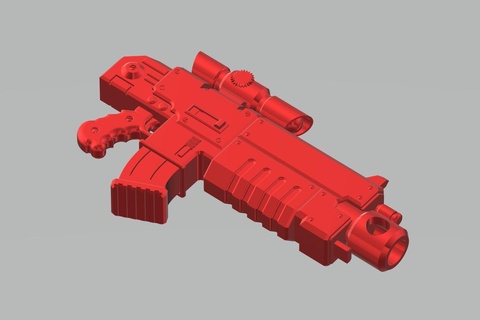 peneira rifle war hammer 42k escuro cosplay espaço marinho Grenade 3d print model - Mito3D