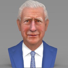 prince charles bust ready full color 3d printing gadget unted kingdom brexit london buckingham palace statue figurine miniature meghan markle kate middleton philip harry william queen elizabeth 3d print model - Mito3D