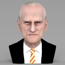 prince philip bust ready full color 3d printing gadget unted kingdom brexit london buckingham palace statue figurine miniature meghan markle kate middleton harry william charles queen elizabeth 3d print model - Mito3D