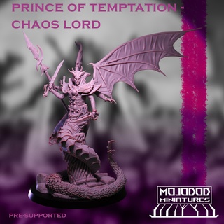 prince temptation - phoenician chaos lord presupported 3d print model - Mito3D