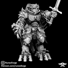 prince v2 40k warhammer spacemarine chaos lichking knight model statue king emperium 3d print model - Mito3D