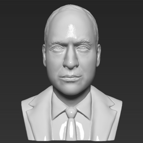 el príncipe guillermo busto de la impresión en 3d listo stl, obj art unted reino brexit londres palacio buckingham estatua estatuilla miniatura meghan markle kate middleton philip harry charles reina isabel 3D print model - Mito3D