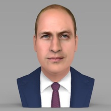 prince william bust ready full color 3d printing art unted kingdom brexit london buckingham palace statue figurine miniature meghan markle kate middleton philip harry charles queen elizabeth 3d print model - Mito3D