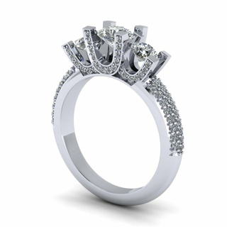 príncipes Sid pedra diamante anel s19 Luxo prata ouro joalheria imprimível 3d modelo tendência moda Projeto zbrush 3d print model - Mito3D
