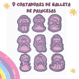 princess cookie cutters cutter princesses disney 3d print model - Mito3D
