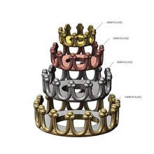 princesa corona bisel taza ajustes mini conjunto 3d impresión modelo joyería joya ajuste imprimible diamante anillo plata pulsera arete libra esterlina oro lujo 3d print model - Mito3D